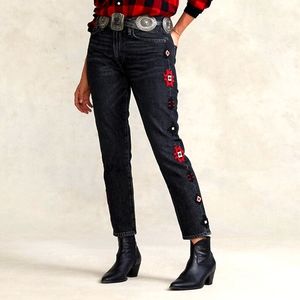 New Ralph Lauren Denim with embroidered beads. Size 28